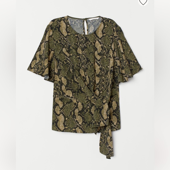 Snake print tie-waist blouse - Picture 1 of 5